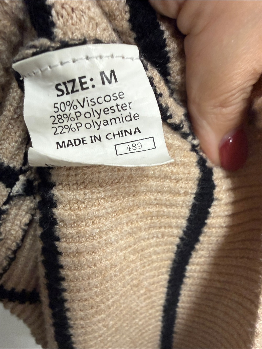 Beige and Black Striped Open-Front Cardigan - Picture 6 of 6